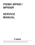 Canon PIXMA MP600 Service manual