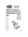 Ariens Sno-Thro 926 Series Specifications