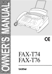 Brother FAX-T74 Owner`s manual