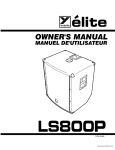 YORKVILLE LS800P - SERVICE Owner`s manual