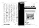 Roland V-Drums TD-20 Owner`s manual