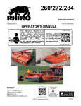 RHINO 272 Operator`s manual