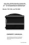 Schumacher Electric PSI-2000 Owner`s manual