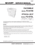 Sharp FO-6700 Service manual