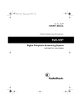 Radio Shack TAD-1027 Owner`s manual