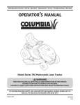 MTD Columbia 79G Operator`s manual