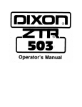 Dixon ZTR 503 Operator`s manual