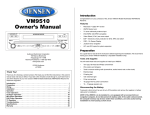 Audiovox VM9510TS Owner`s manual