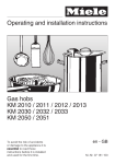 Operating and installation instructions Gas hobs KM 2010 / 2011
