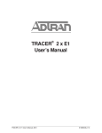 ADTRAN Tracer TRACER 2 x E1 User`s manual