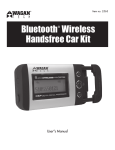 Wagan Wireless Handsfree Car Kit User`s manual