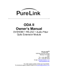 Pure Link Fiber Optic Extenders Owner`s manual