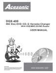 Acesonic 400 Disc DVD CD G Karaoke Changer DGX-400 User manual