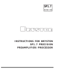 Bryston SP1.7 Operating instructions