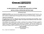 CrimeStopper CS-882.OEM Operating instructions