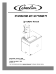 Cornelius Starbucks UC100 Operator`s manual
