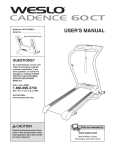 Weslo Cadence 60 CT User`s manual