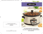 Bella 5 Qt. Programmable Slow Cooker Instruction manual