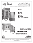 Alto-Shaam Quickchiller QC-100REMOTE Service manual