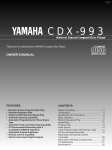 Yamaha CDX-993 Owner`s manual