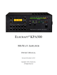 ELECRAFT KPA500 Owner`s manual