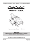 Cub Cadet CC4090 Operator`s manual