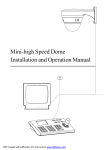 Security Point Infrared Mini high speed dome User manual