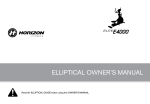 Vision Fitness E4000 Owner`s manual