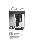 Capresso MT500 Operating instructions