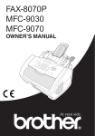 Brother 8070P - FAX B/W Laser Owner`s manual
