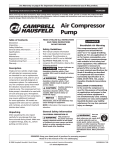 Campbell Hausfeld VH300300 Operating instructions