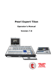 Avolites Pearl Expert Titan Operator`s manual