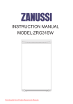 Zanussi Freezer Instruction manual