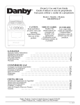 Danby DR2009WGLP Operating instructions