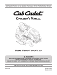 Cub Cadet GTX 2154 Garden Tractor Operator`s manual