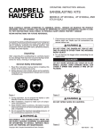Campbell Hausfeld Reference Design Instruction manual
