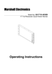 Marshall Electronics QV171X-HDSDI Operating instructions