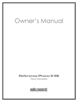 Audio Research REFERENCE PHONO 10 Owner`s manual