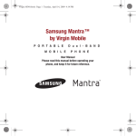 Virgin Samsung Mantra User manual