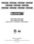 Blodgett DFG-100 Specifications