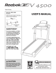 Reebok Fitness V4500 RBTL15830 User`s manual