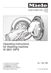 Miele W 1986  WASHING MACHINE - OPERATING Operating instructions