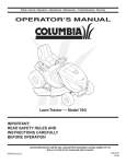 MTD Columbia 76G Operator`s manual