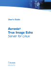 ACRONIS TRUE IMAGE ECHO - FOR LINUX User`s guide