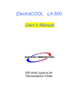 Advanced Thermoelectric ElectraCOOL LA 600 User`s manual