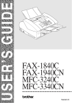 Brother FAX-1940CN User`s guide