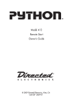 Directed Electronics Python 502 Instruction manual