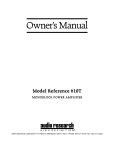 Audio Research Reference 610T Owner`s manual