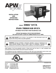 APW Wyott XWAV 1417A Operating instructions