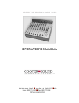 Cooper Sound CS 208 Operator`s manual